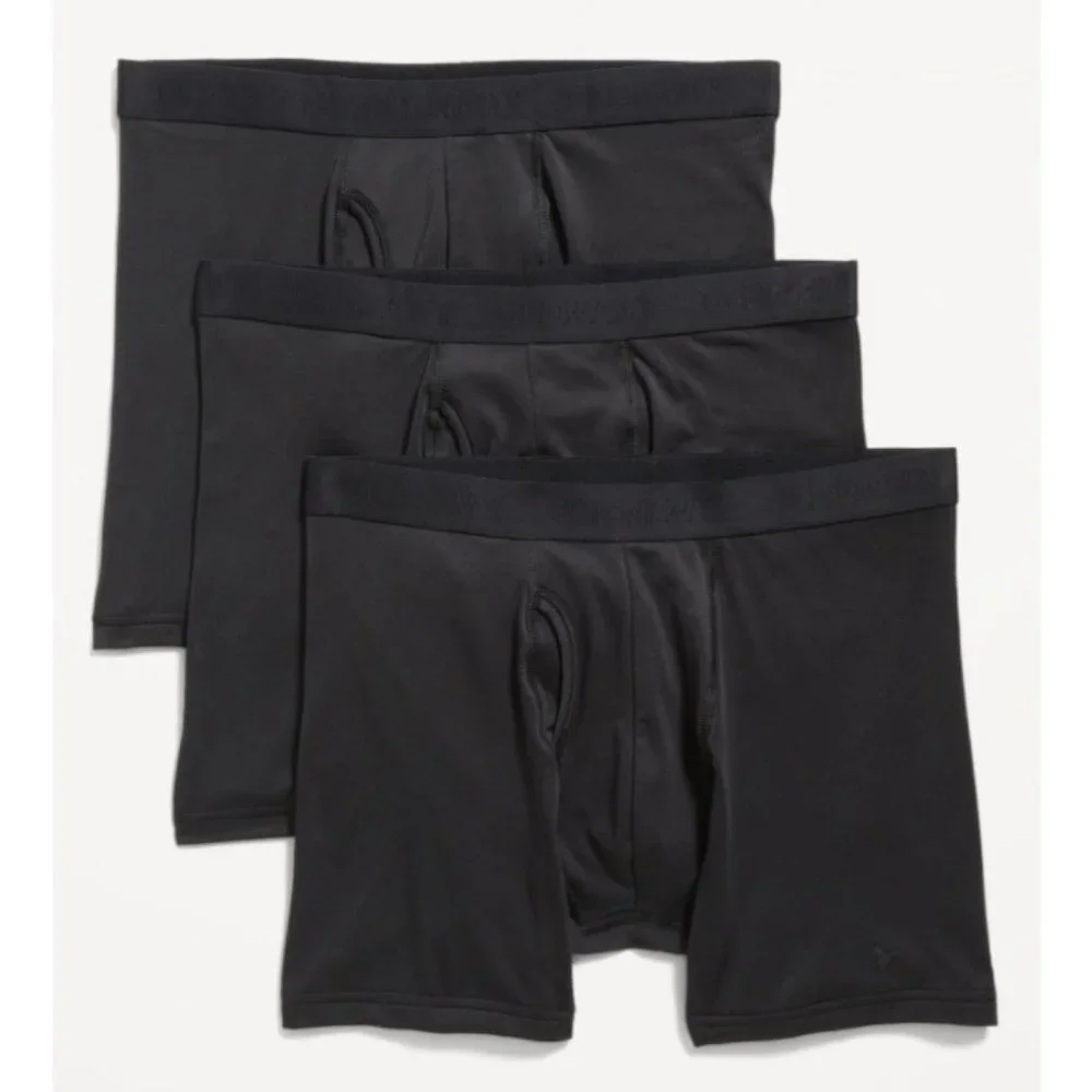 Old Navy‎ Go-Dry Cool Performance Boxer-Briefs Underwear 3-Pack Men Large Black